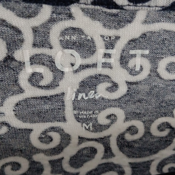 Loft Linen Scoop NeckPattern Tee Shirt #2437 - Picture 4 of 5